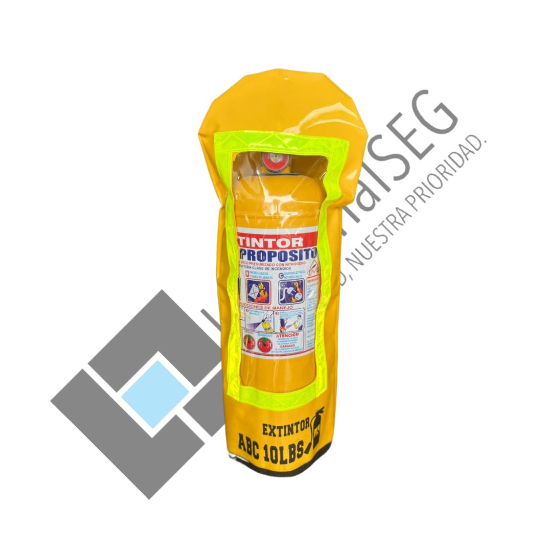 Forro plástico amarillo para extintor 10 lb 2 Forro plástico amarillo para extintor 10 lb - Image 2