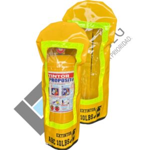 Forro plástico amarillo para extintor 10 lb