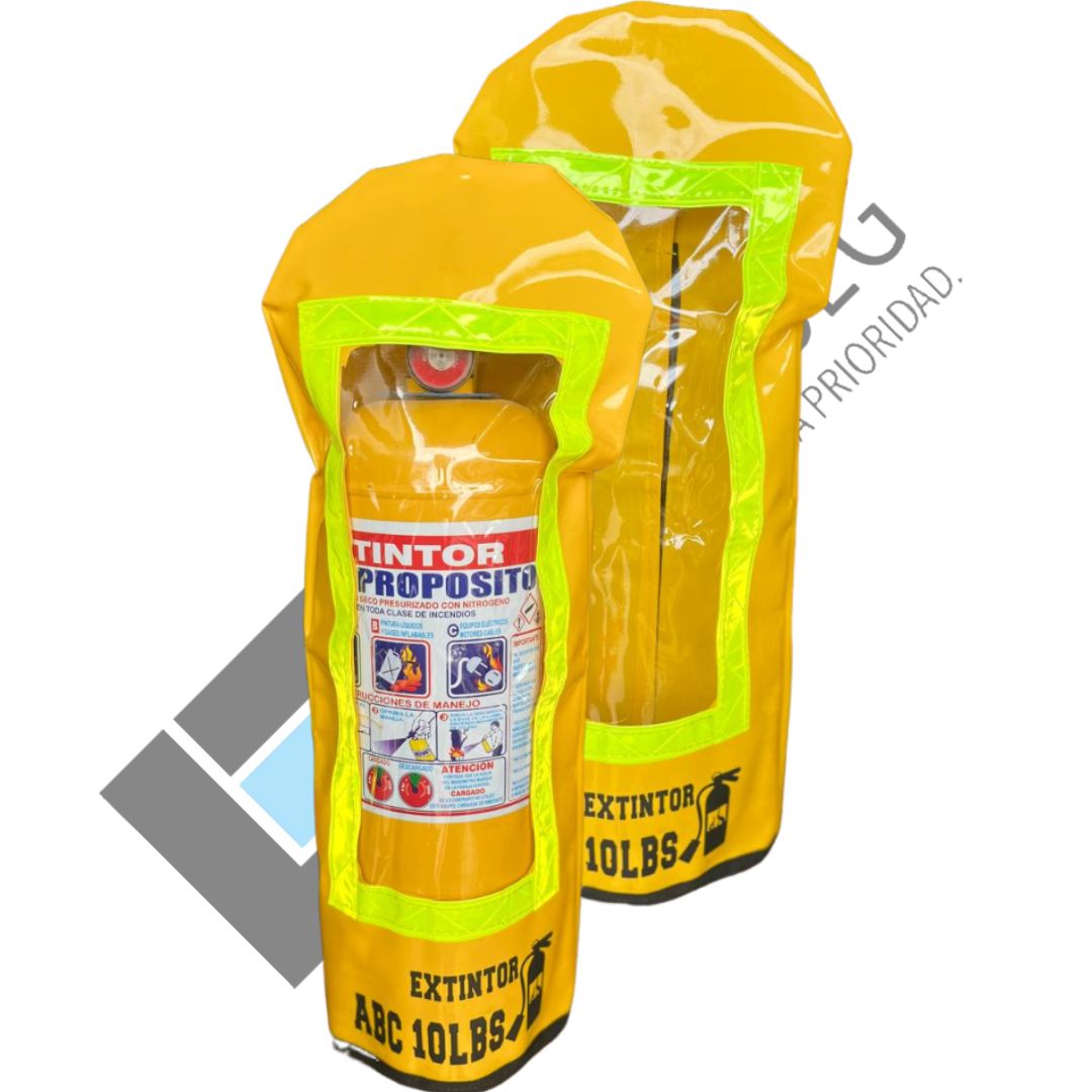Forro plástico amarillo para extintor 10 lb 1 Forro plástico amarillo para extintor 10 lb