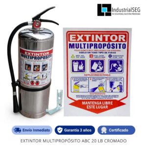 Extintor multipropósito 20 lb Cromado